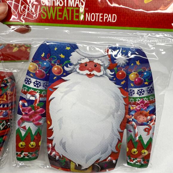 Lot of 4 CrownJewlz Ugly Christmas Sweater Notepads New - Picture 6 of 7